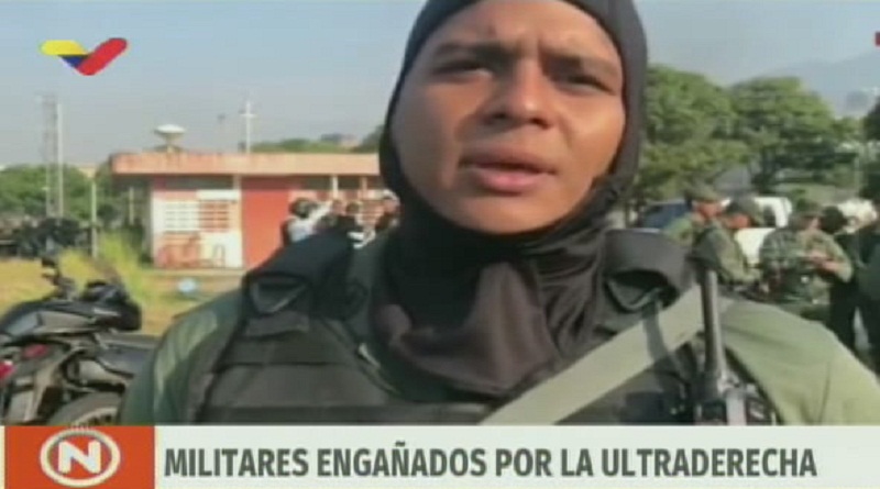 Efectivo GNB engañado por la derecha (FotogramaVTV)