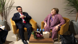 Canciller Arreaza runido con la Alta Comisionada de la ONU para los DDHH, Michelle Bachelet