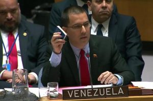 Canciller venezolano Jorge Arreaza en el Consejo de Seguridad de la ONU