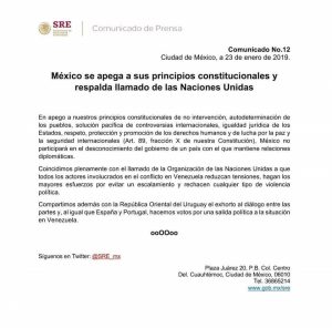 México y Uruguay apuestan por un nuevo proceso de diálogo en Venezuela