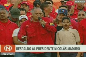 Diosdado Cabello con Gobernadora de Monagas,. Yelitze Santaella