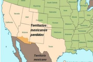 Mapa de México con territorio robado por EEUU