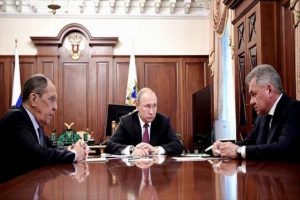 Presidente de Rusia Vladimir Putin y el canciller en Moscú