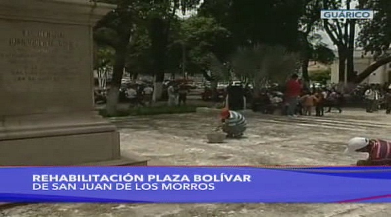23 Consejos Comunales apoyan embellecimiento de Plaza Bolívar de San Juan de los Morros (Fotograma VTV)