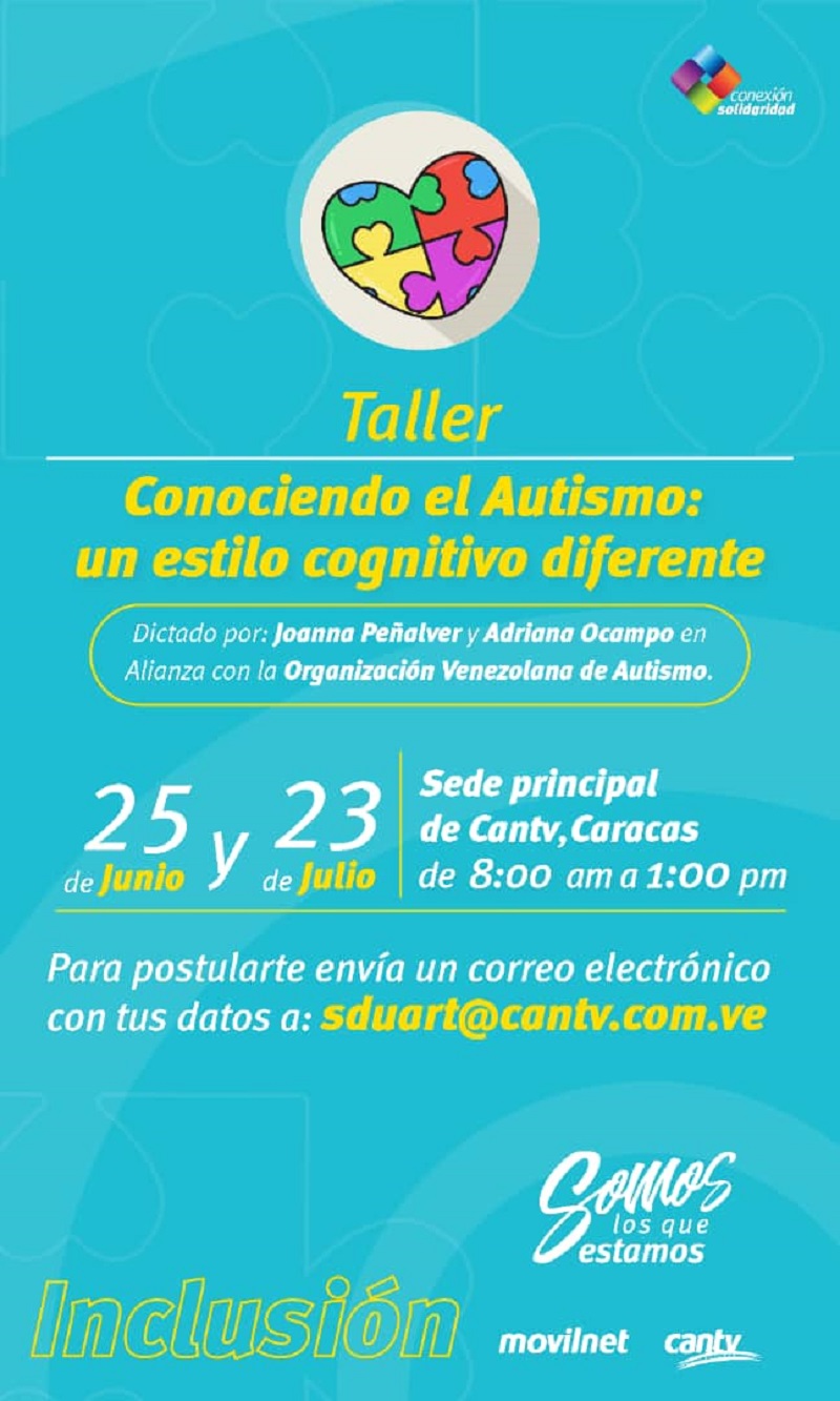 Cantv-Movilnet invita a nueva edición del taller “Conociendo el autismo”