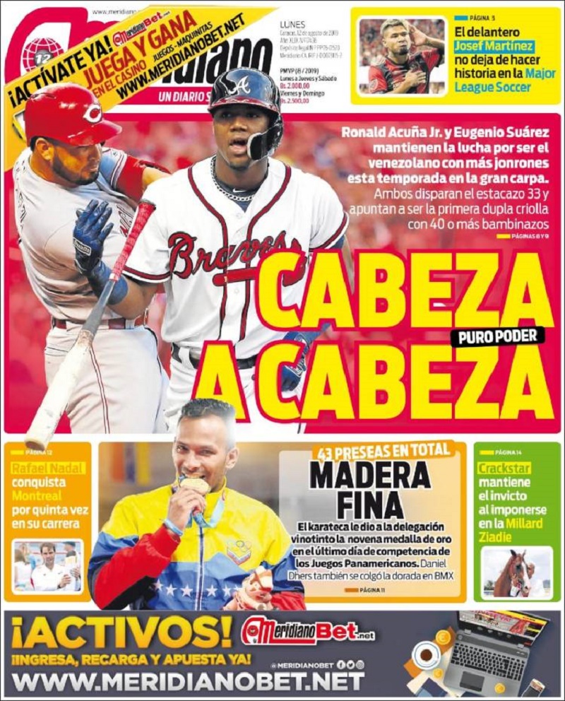 Estas son las portadas de los medios impresos venezolanos este 12 de agosto