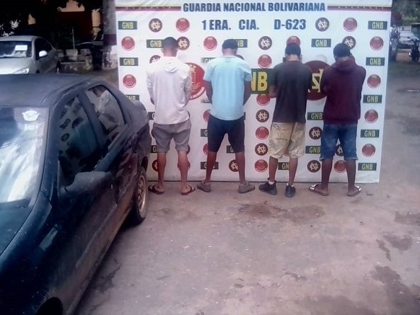 GNB capturó a cuatro ciudadanos por robo de vehículo en Bolívar