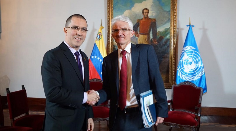 Secretario General Adjunto ONU para Asuntos Humanitarios sostiene reuniones con autoridades en Caracas (Foto @CancilleriaVEN)