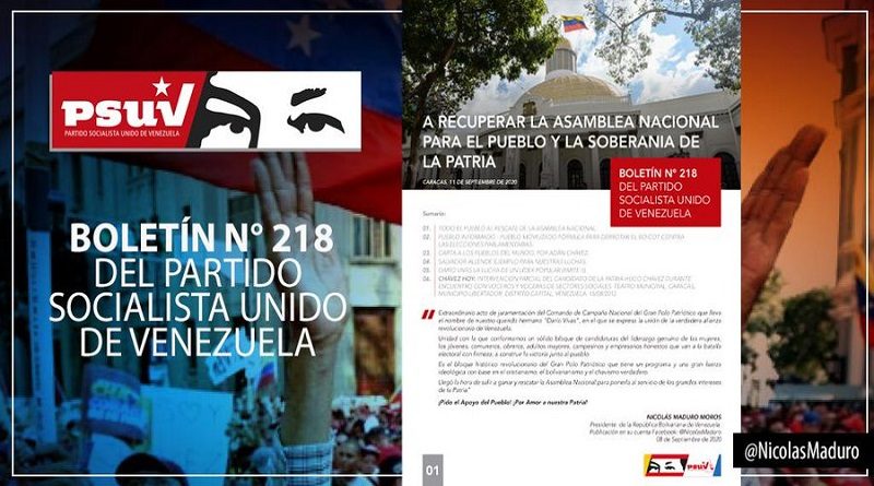 Boletín 218 del PSUV destaca orientaciones para ir a la batalla electoral a rescatar la AN