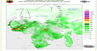 Este lunes se esperan precipitaciones de intensidad variable en varios estados del país