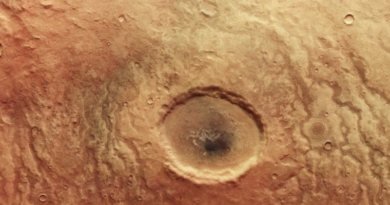 Revelan la imagen de un cráter en Marte con la forma de un ojo abierto