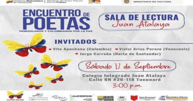 Encuentro entre Poetas de Venezuela y Colombia llevará por lema “La paz nos une”
