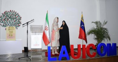 Primera dama de Irán habló sobre antivalores del capitalismo en la UICOM